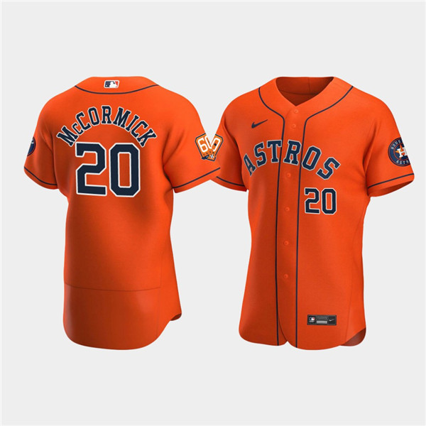 Men's Houston Astros #20 Chas McCormick Orange 60th Anniversary Flex Base Stitched Baseball Jersey
